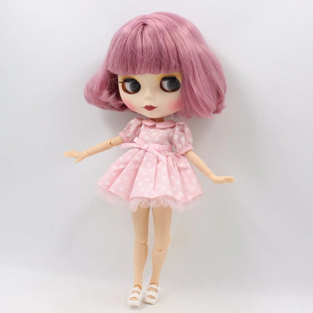 ICY DBS Blyth кукла 1/6 bjd игрушка розовый короткий боб волосы матовое лицо совместное