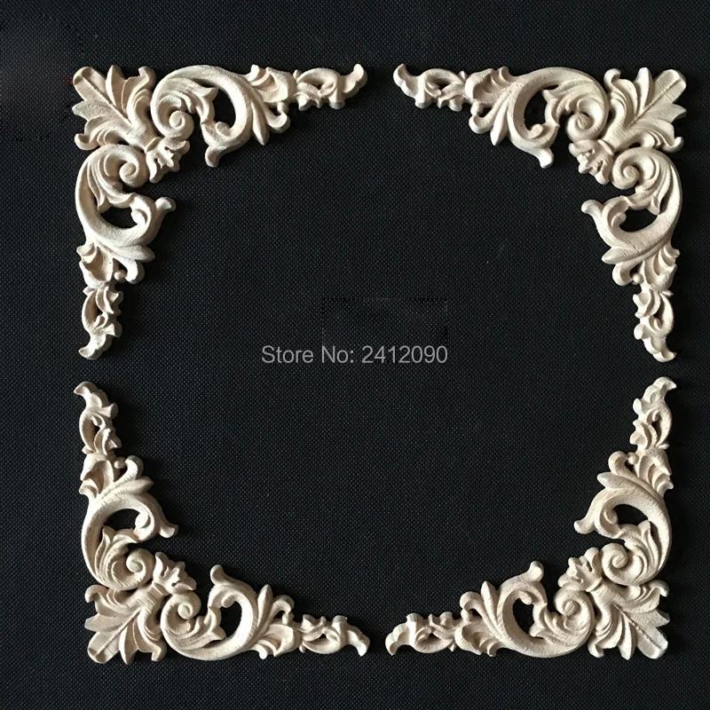 4 шт. Аппликации из натурального дерева нестандартные цветы резьба по дереву