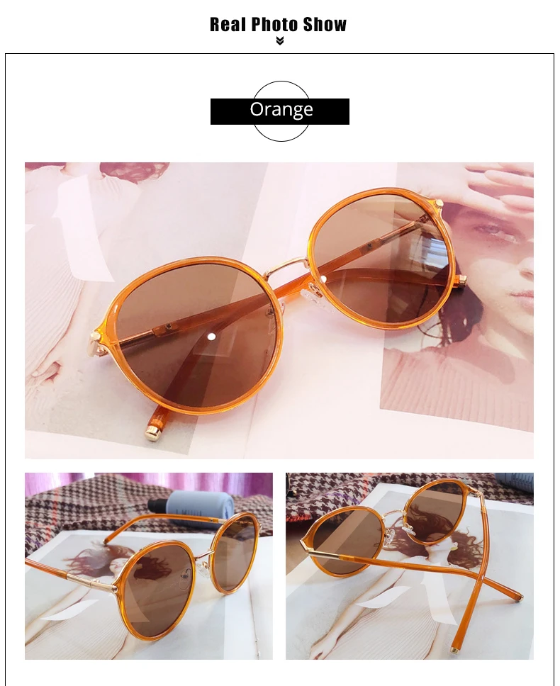 Ralferty Korea Style Round Sunglasses Women Vintage Retro Mirrored Sunglass Female Sun Glasses For Women lunette Oculos M7098