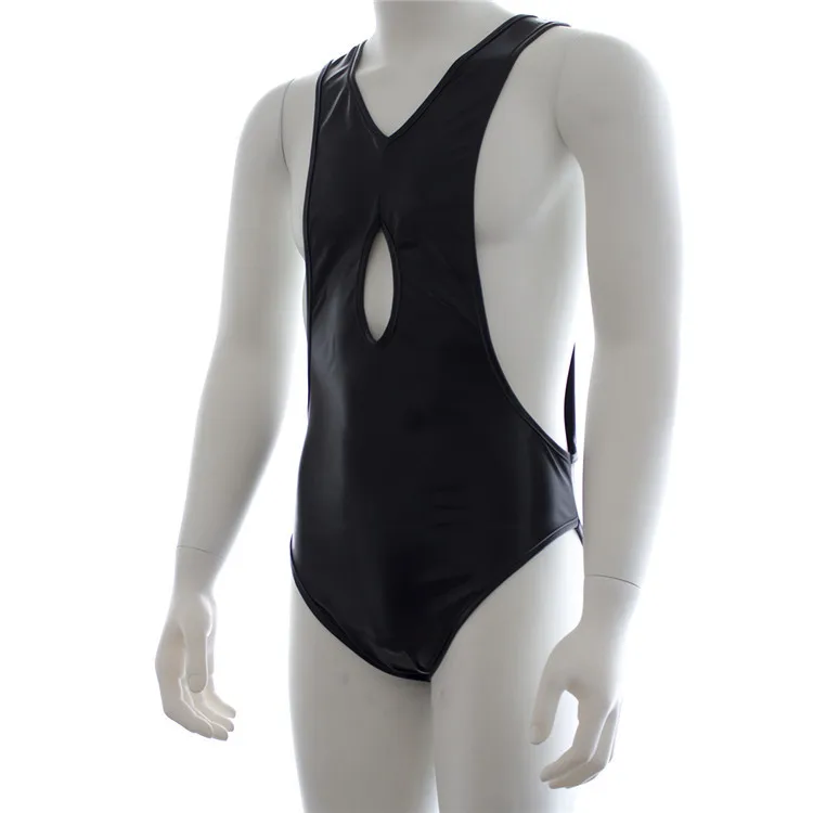 Сексуальные мужские боди из искусственной кожи эротические кожаные стринги