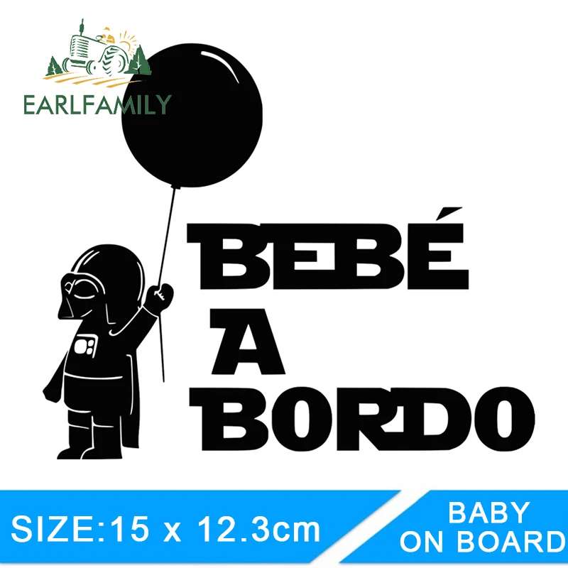 EARLFAMILY 15 см X 12,3 см Vinilo Bebe A Bordo Star Wars виниловые Pegatina Coch Darth Vader виниловые наклейки на машину графическое украшение