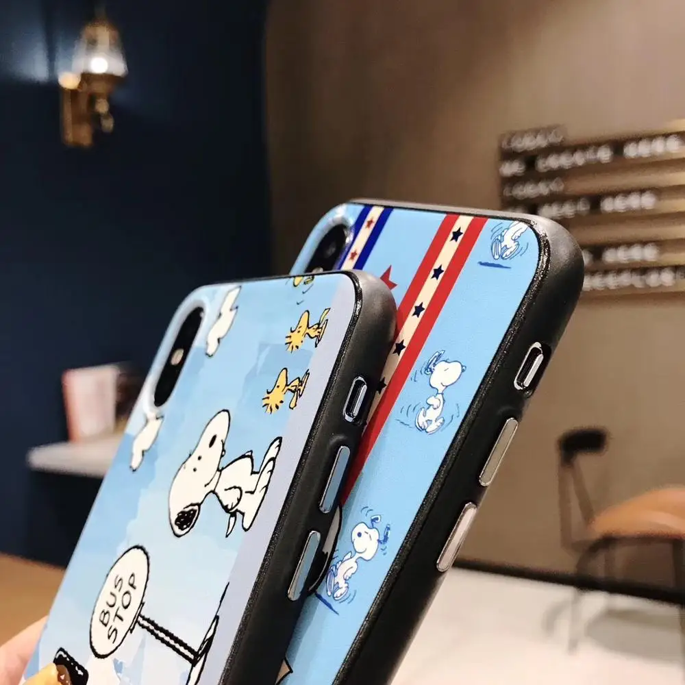 Cartoon Anime Snoopy Mobile Shell for Apple iphones 6/6s 6plus 7 8 7plus 8plus X XR Xs XSMax cute bus phone case | Мобильные