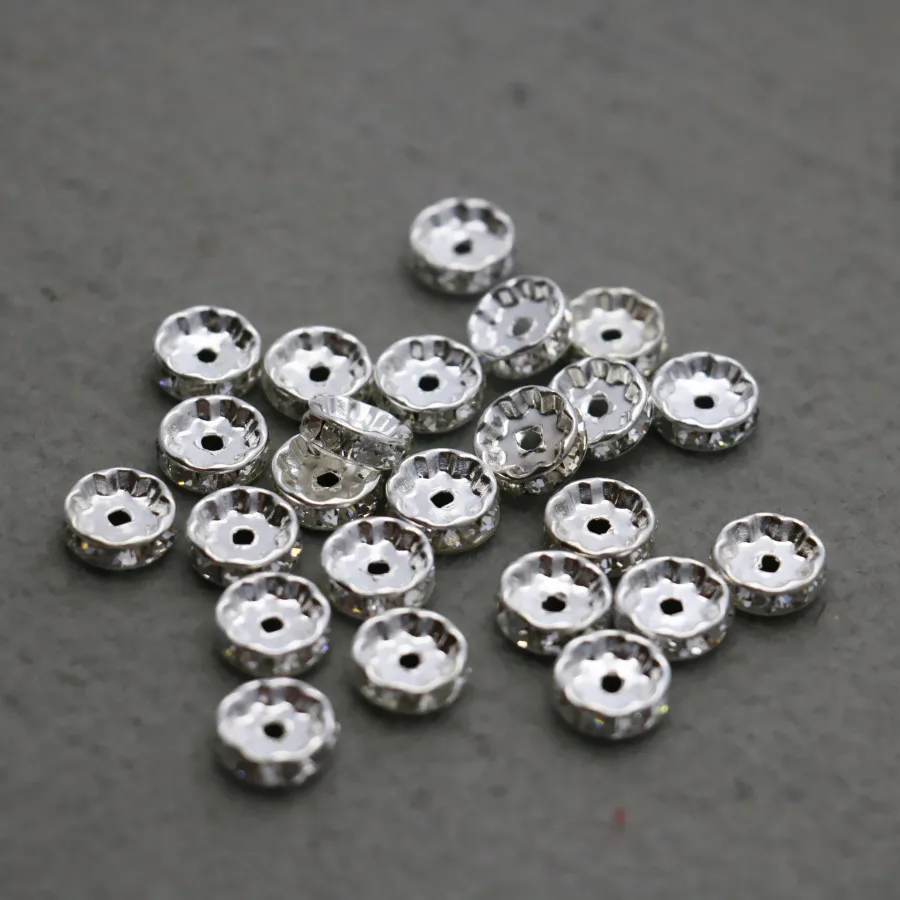 100 шт. оптовая продажа золотистых круглых инкрустированных стразы отдельные