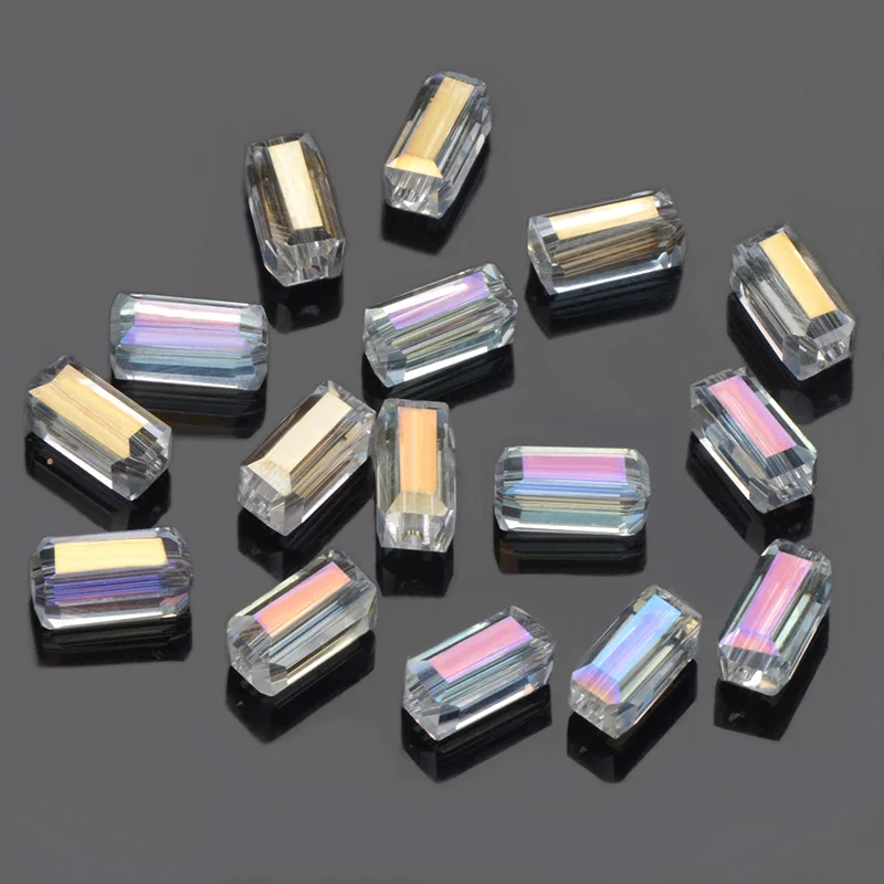 Поставка 3x6 мм 4x8 мм 6x12 мм белый цвет AB длинные Квадратные бусины из австрийского хрусталя прямоугольная фотосессия