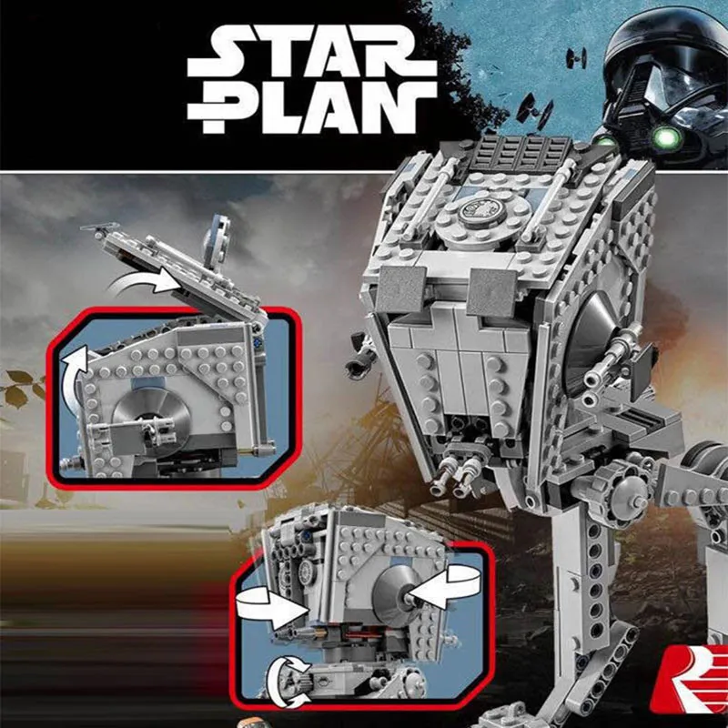 LOZ 471Pcs Star Series War The Rogue One AT-ST Set Walker Educational Building Blocks Bricks Compatible with legoINGly Starwars | Игрушки и