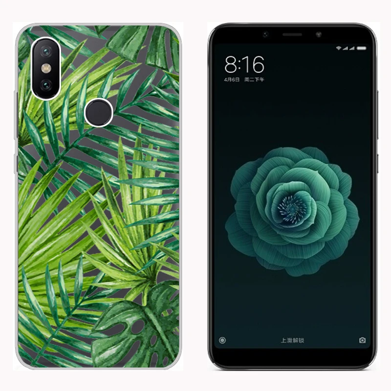 Чехол для Xiaomi Mi A2 MiA2 мягкий силиконовый прозрачный чехол из ТПУ с принтом