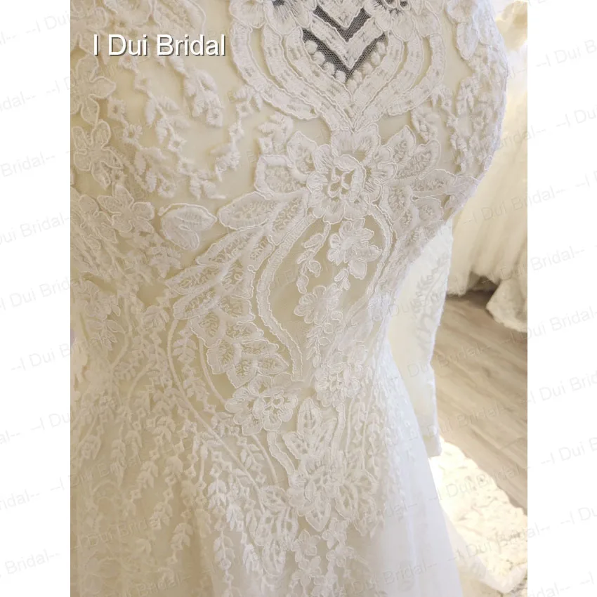 Off Shoulder Full Sleeve Wedding Dress A line High Quality Luxury Lace Bridal Gown