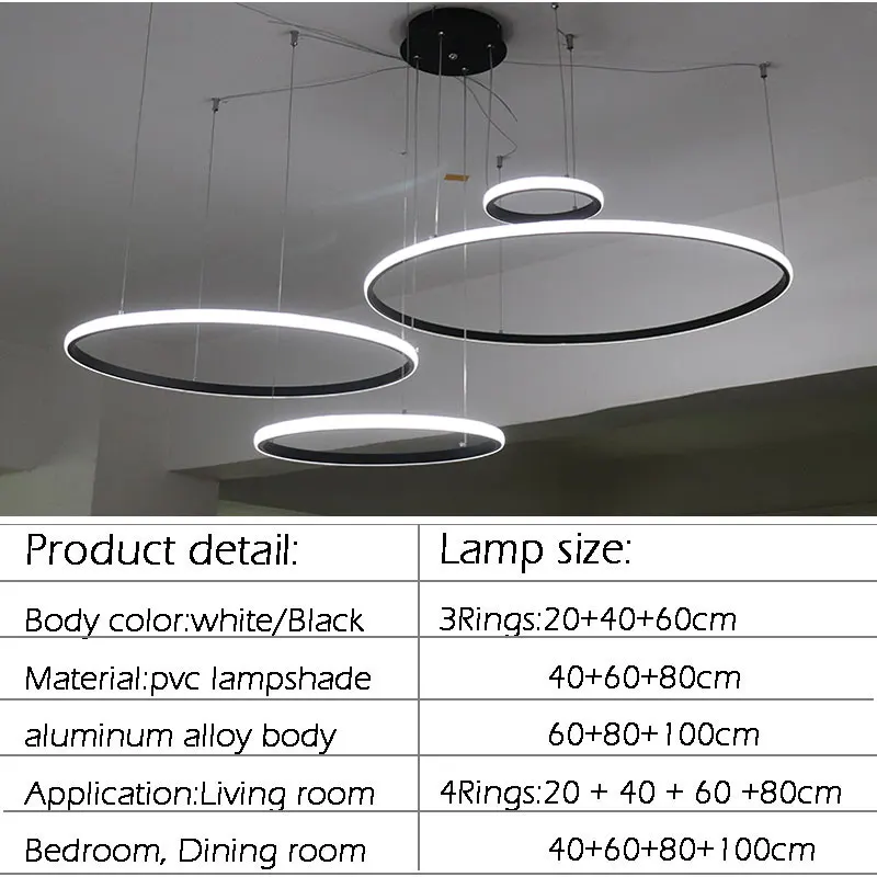 Black&ampWhite Body Modern LED Chandelier Lamps For Living Room Bedroom PVC Lighting Indoor Home Illumination AC 90-260V | Лампы и