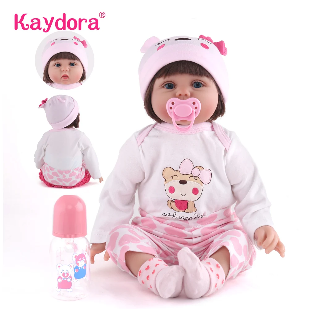 

55 cm Soft Silicone Doll Reborn 22 Inches baby reborn menina Adorable reborn Dolls for Girls Kids Christmas Gift Toy Kaydora