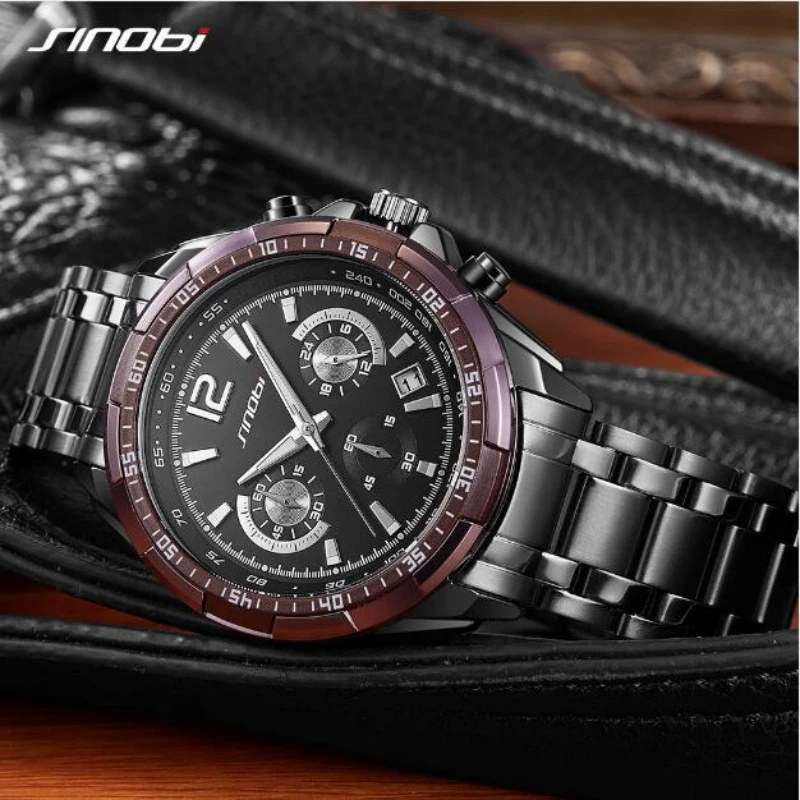 

SINOBI Top Brand Luxury Wrist Watch Men Watch Fashion Luminous Men's Watch Calendar Sport Watches Clock erkek kol saati relogio