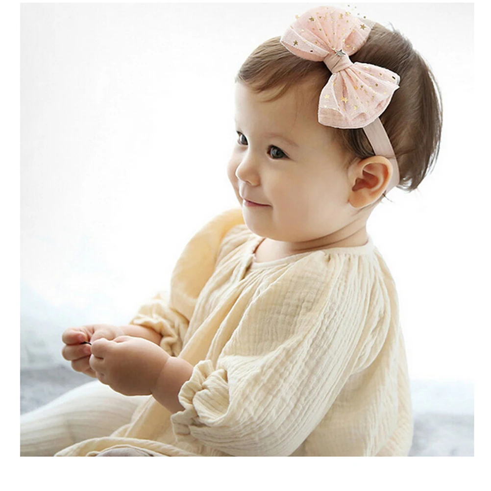 1Pc Pink White Kawaii Baby Girl Toddler Headwear Headband Accessories Dot Cotton Bowknot Hair Band Hot sale | Детская одежда и
