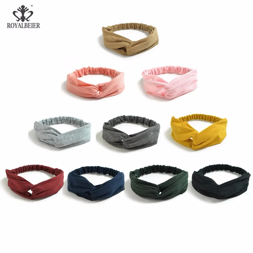 Тюрбан Женский однотонный обруч для волос эластичная повязка на голову