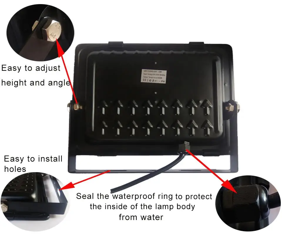 Ультра тонкий светодиодный прожектор 220 В водонепроницаемый IP65 200 Вт 150 100 50