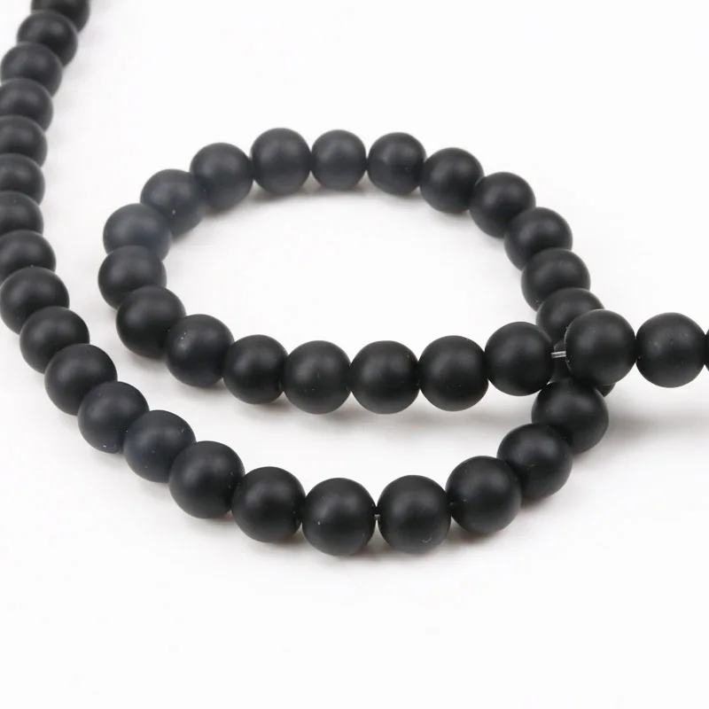 Бусины из натурального камня 4 12 мм круглые матовые черные бусины оптом черного