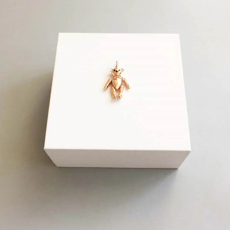 Розовое золото цвет кулон плюшевый мишка для женщин Модный Стиль Мода Glam