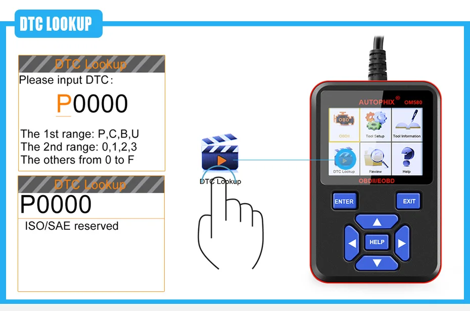 Autophix OM580 OBD2 Автомобильный сканер для двигателя улавливания топливных паров(EVAP) OBD 2 код ридер мульти-Язык OBDII Автомобильный сканер для диагностики инструменты