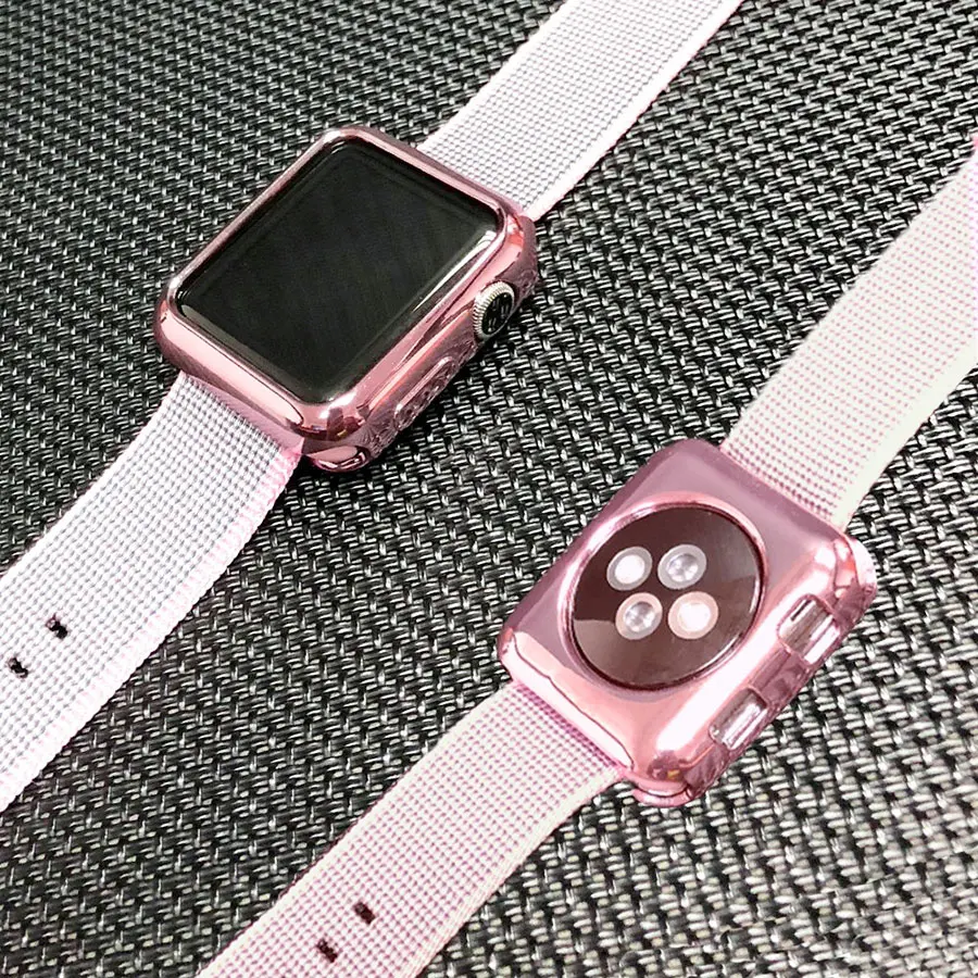 Цветной ТПУ чехол для часов 38 мм 42 мм для Apple Watch силиконовый бампер чехол Полный защитный для 40 мм 44 мм iWatch серии 4 3 2 1