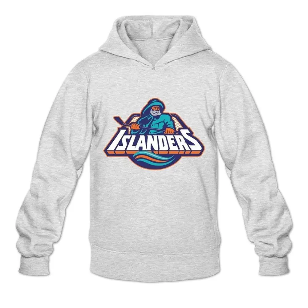 2017 мужская Новый Айлендерс Длинным Рукавом С Капюшоном Толстовка Белый 100% Хлопок