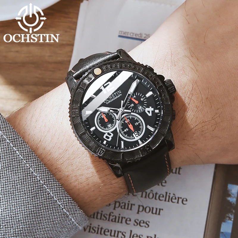 Лидирующий бренд, Роскошные Кварцевые часы, мужские спортивные часы, военные армейские мужские наручные часы, часы OCHSTIN relogio masculino