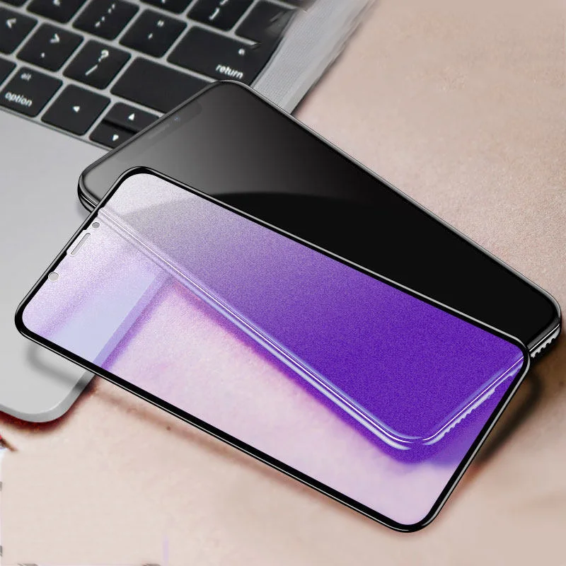 2.5D матовый анти синий отпечаток пальца закаленное стекло для Apple iPhone XS X 8 7 6 6s Plus