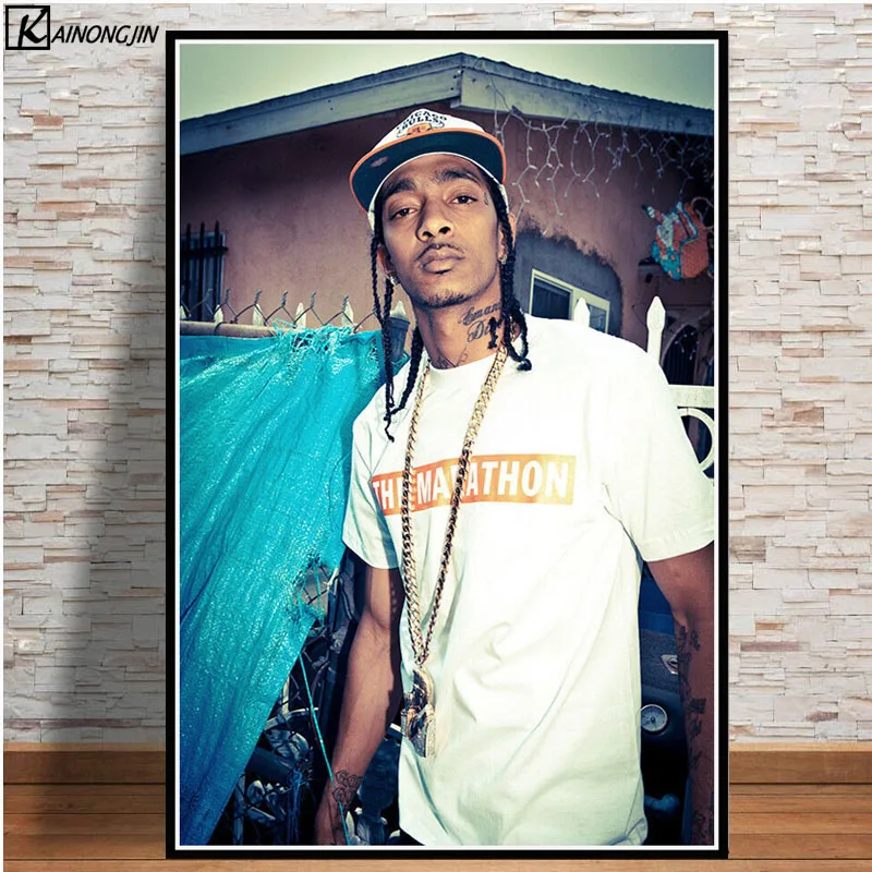 007 Плакаты и принты R.I.P Nipsey Hussle плакат Рэппер хип-хоп музыка звезда холст картина стены Искусство Картина гостиная домашний декор - Цвет: 007