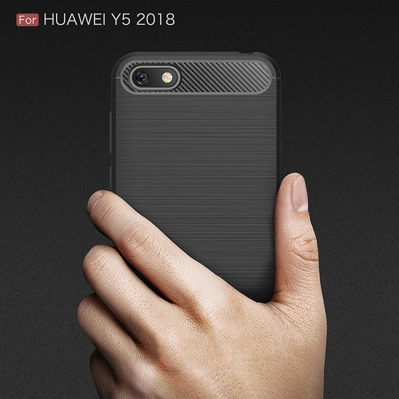 TRISEOLY чехол для Huawei Y5 Prime 2018 Матовый ТПУ из углеродного волокна резиновая задняя