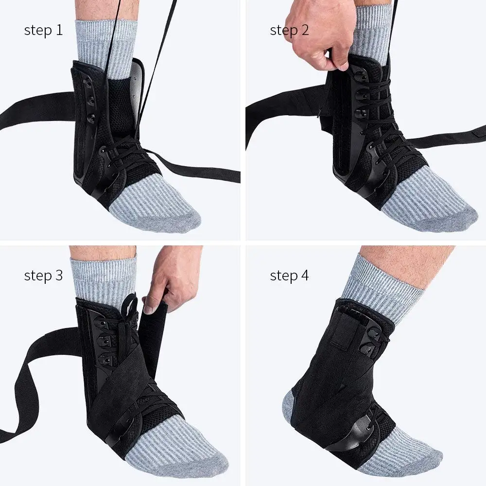 Kuangmi Регулируемый Фиксатор голеностопного сустава, 2 шт., фиксатор для поддержки голеностопного сустава, стабилизатор ступни, защита от растяжения, защита от травм, ремешки на лодыжке