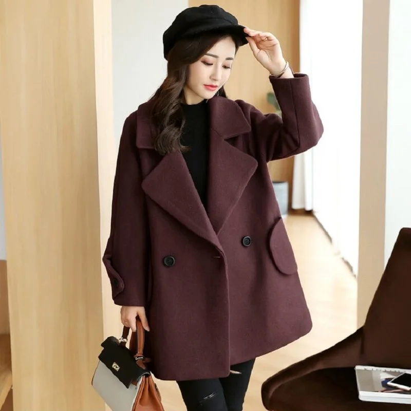Новое осенне зимнее женское пальто из шерсти и смесовой ткани Женская Куртка