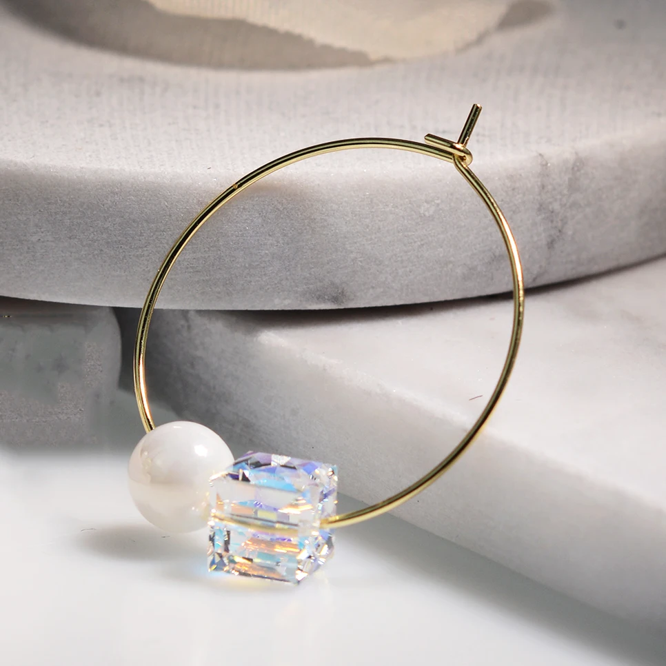 BAFFIN кристаллы от SWAROVSKI позолоченные серьги-кольца для женщин вечерние имитация жемчуга цветные яркие Бусины Ювелирные изделия Подарки