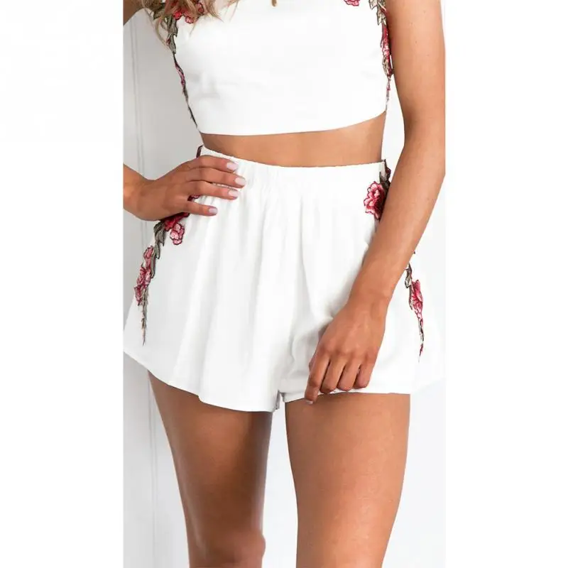 Повседневный женский летний комплект одежды из 2 предметов жилет с цветочной