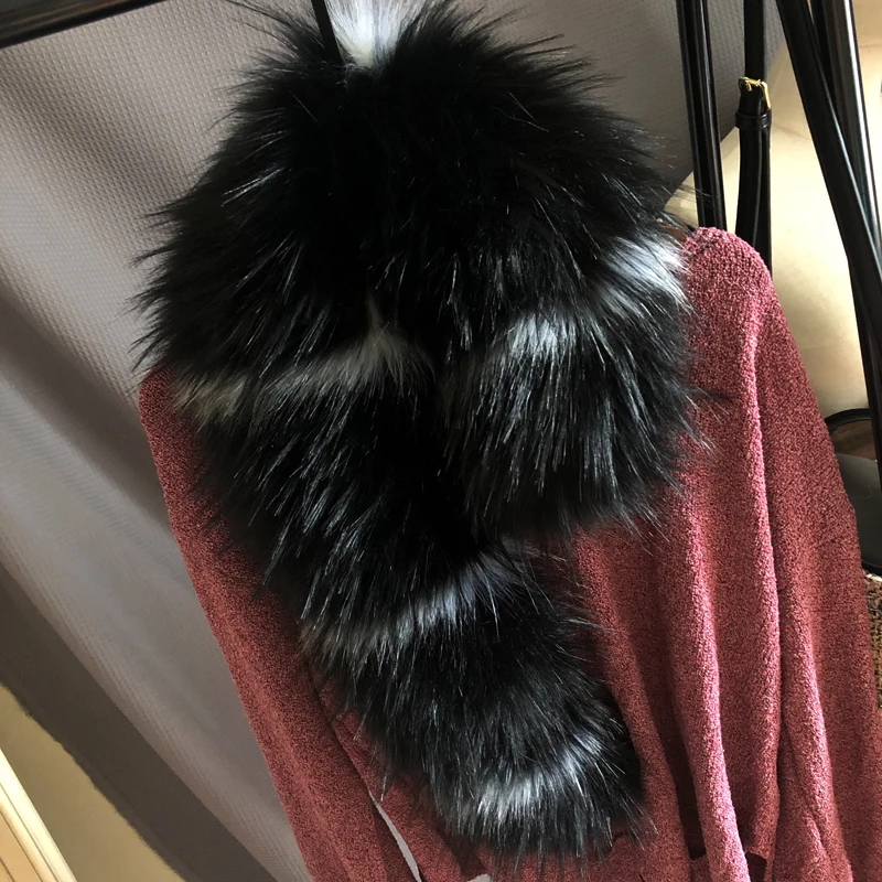

MIARA.L color matching artical cap copy raccoon fur collar fox wool scarf neck general coat female fur shawls for ladies