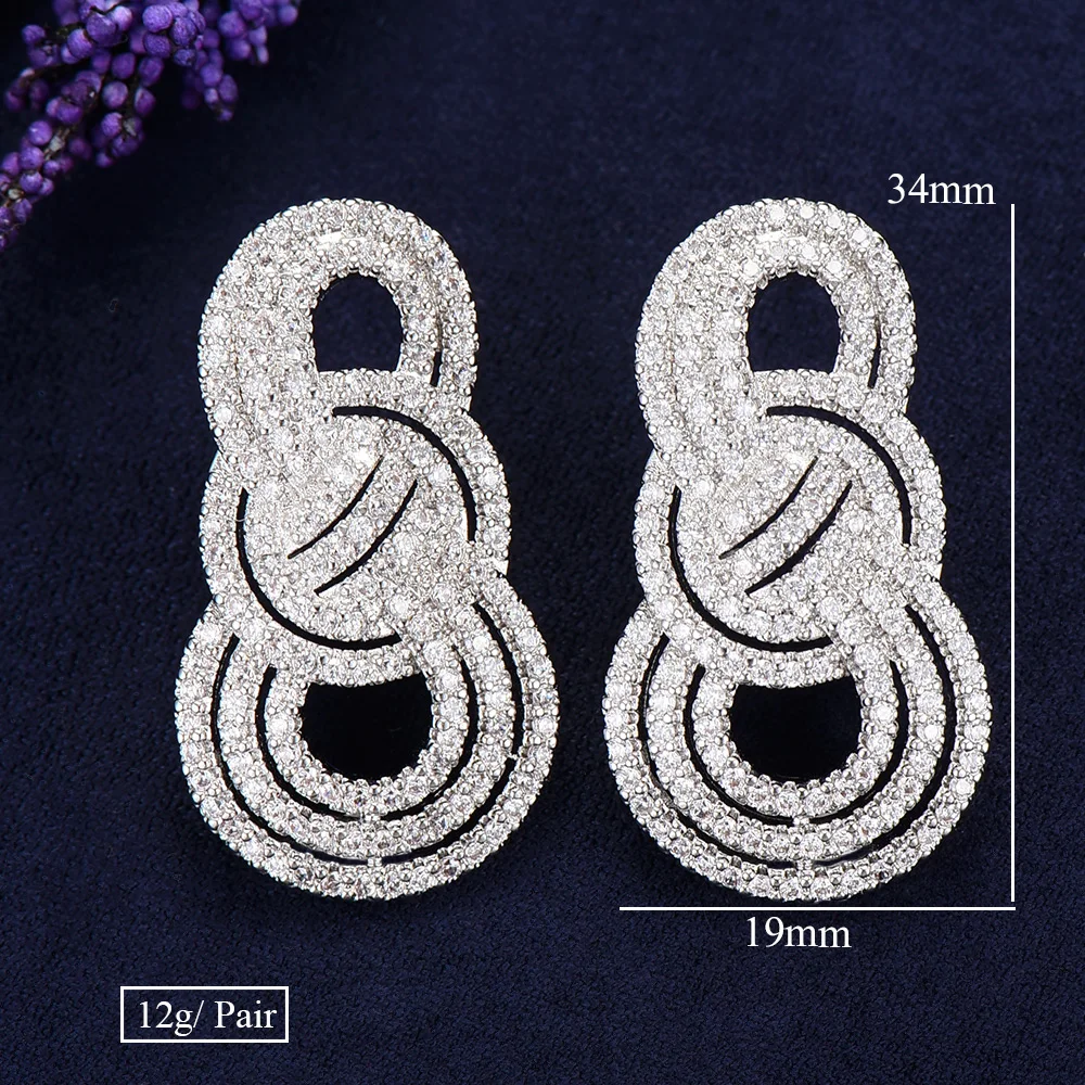 Женские серьги пусеты GODKI свадебные с кубическим Цирконом и