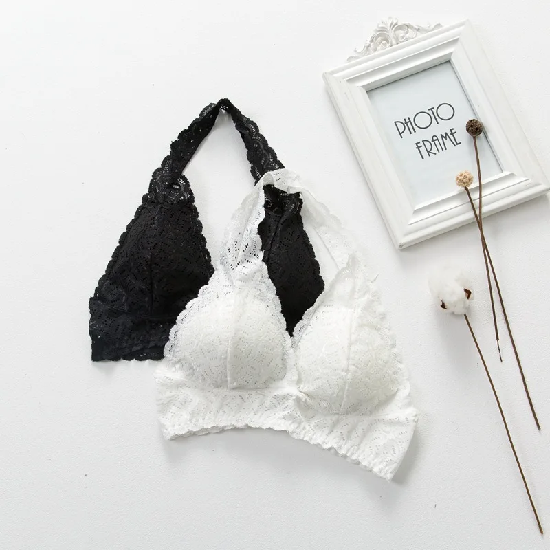 Бюстгальтер женский кружевной без косточек с открытой спиной V-образным вырезом