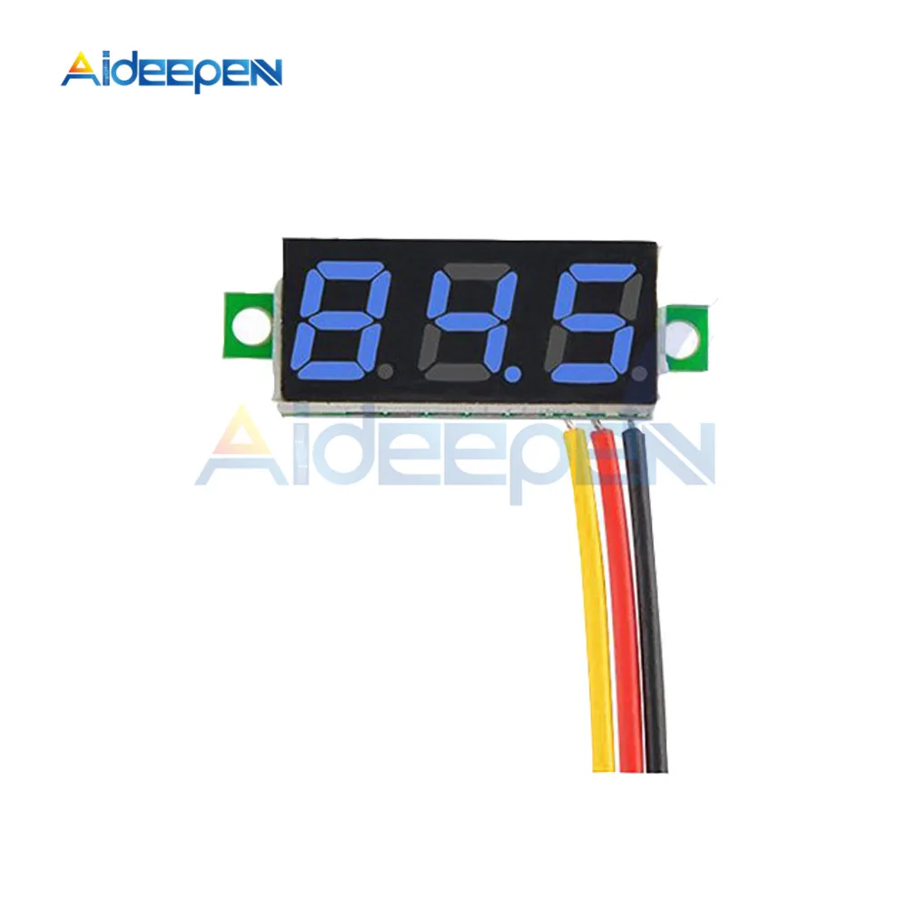 100V 3 Wires Blue 0,28 дюймов светодиодный цифровой вольтметр Амперметр 50 в 100 в 200 в автомобильный мотоцикл измеритель напряжения тока детектор напряжения Тестер монитор панель - Цвет: 100V 3 Wires Blue