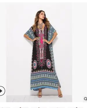 Женское платье в европейском стиле Повседневное с принтом женское летнее