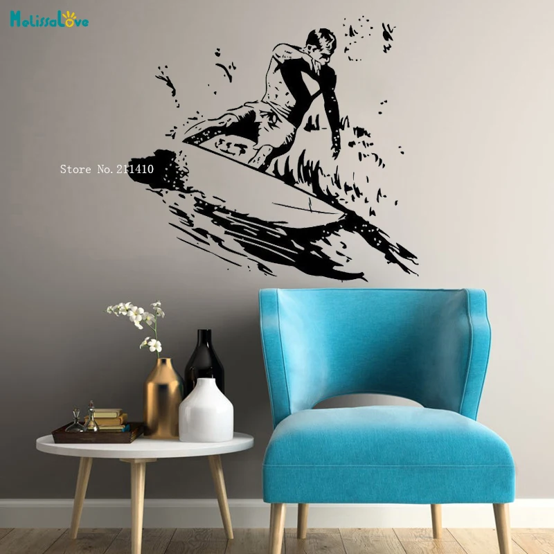 Наклейка на стену для серфинга спортивные захватывающие Переводные картинки