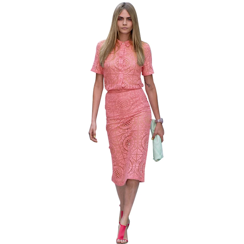 women summer 2015 European and American best selling turtleneck short sleeve lace dress 1633 | Женская одежда