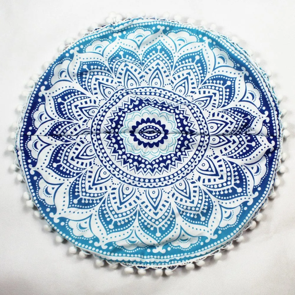 Индийские подушки с рисунком Мандала круглые богемные домашние подушки Pillowsham Подушка Pillowsham декоративные подушки украшения для дома Подушка Горячая#20