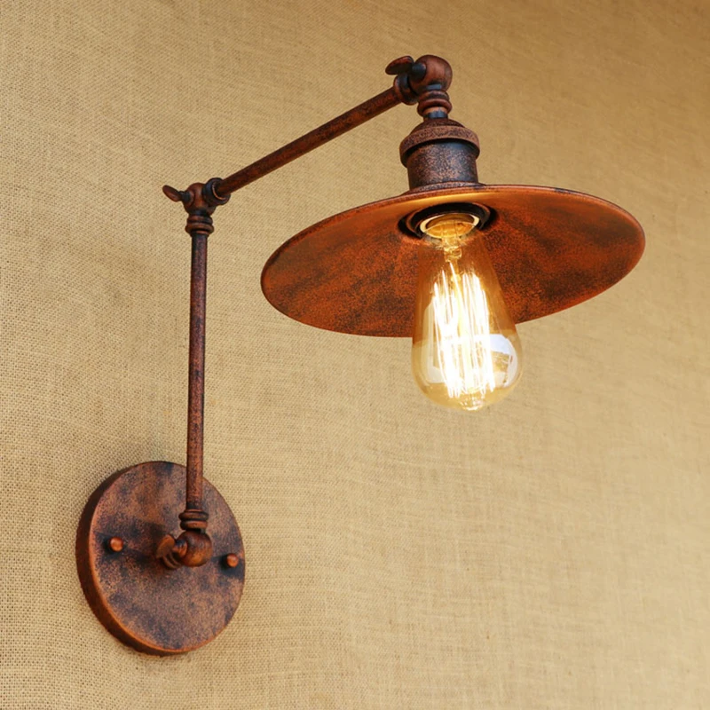 Американский металлический настенный светильник в стиле лофт 4 размера