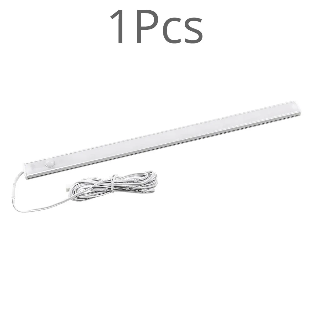 1 pcs 12V LED Under Cabinet Light Strip Bar Aluminnum Motion Sensor Lamp Strip Kitchen Wardrobe Cabinet Lighting 6W/8W/10W Night Light - Цвет: 1 pcs