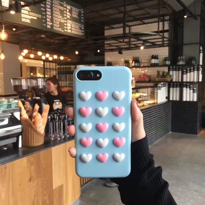 Luxury Love Heart Phone Case Anti-knock TPU for Iphone 7 7plus 6 6s 6Plus Candy Color Back Cover |