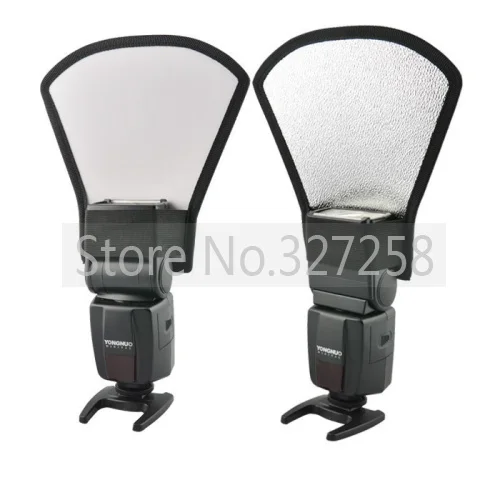 Рассеиватель для вспышки камеры 2 в 1 серебристого/белого цвета софтбокс