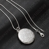 new 925 sterling silver jewelry round photo locket necklace pendant best gift for women girl
