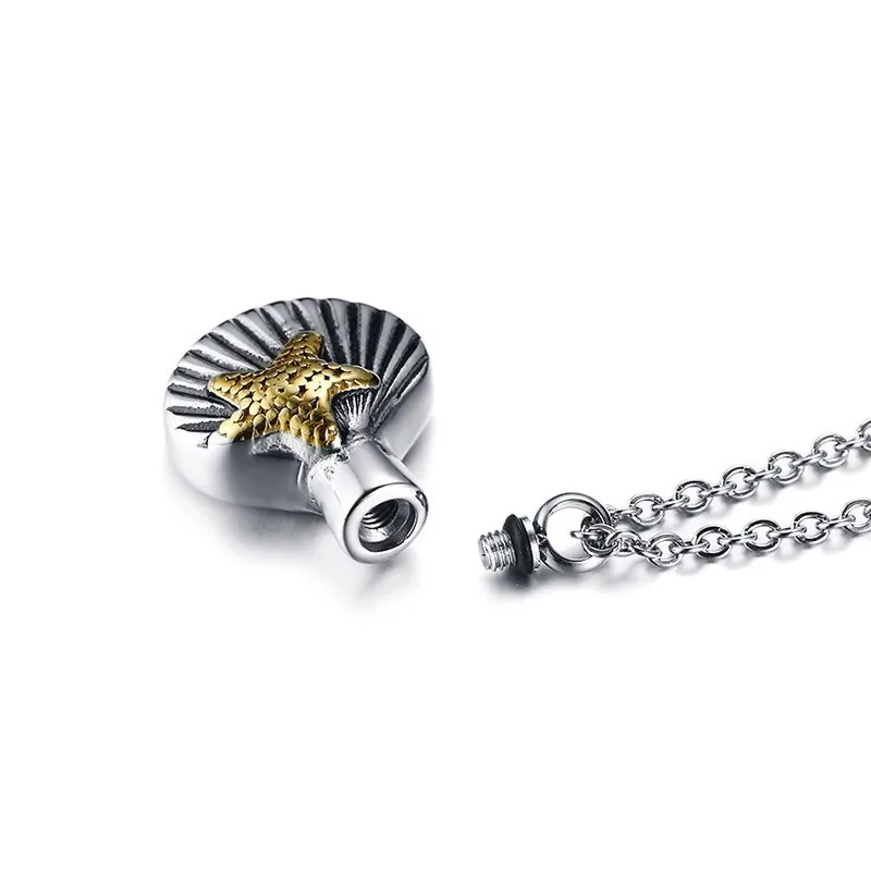 Vnox Shell подвеска в виде морской звезды для женщин и мужчин из нержавеющей стали урн