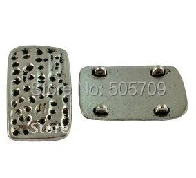 

40Pcs Tibetan silver hammered rectangle 4-holes Links A16388