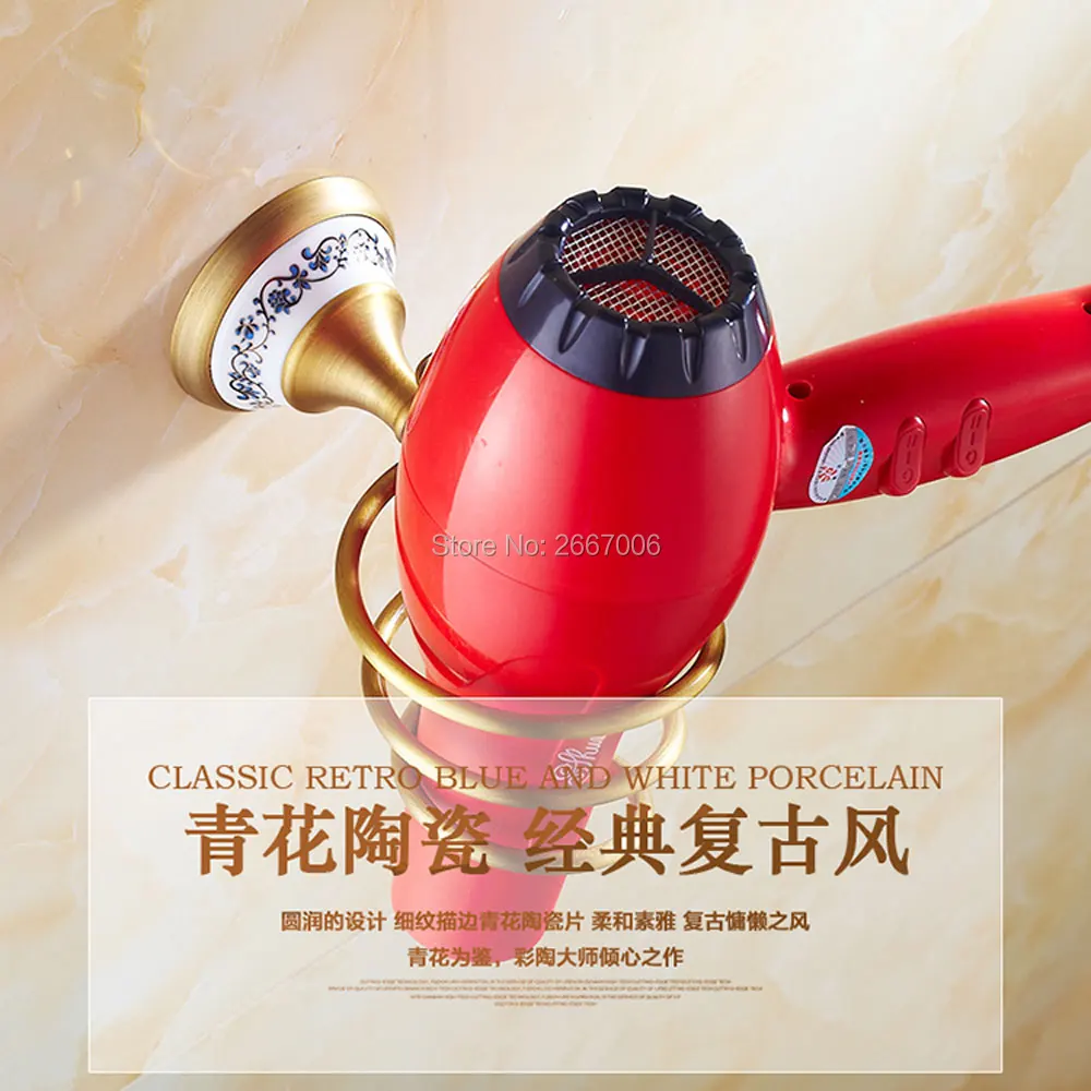 Бесплатная доставка домашний держатель для фена ZR2502 настенная полка из латуни