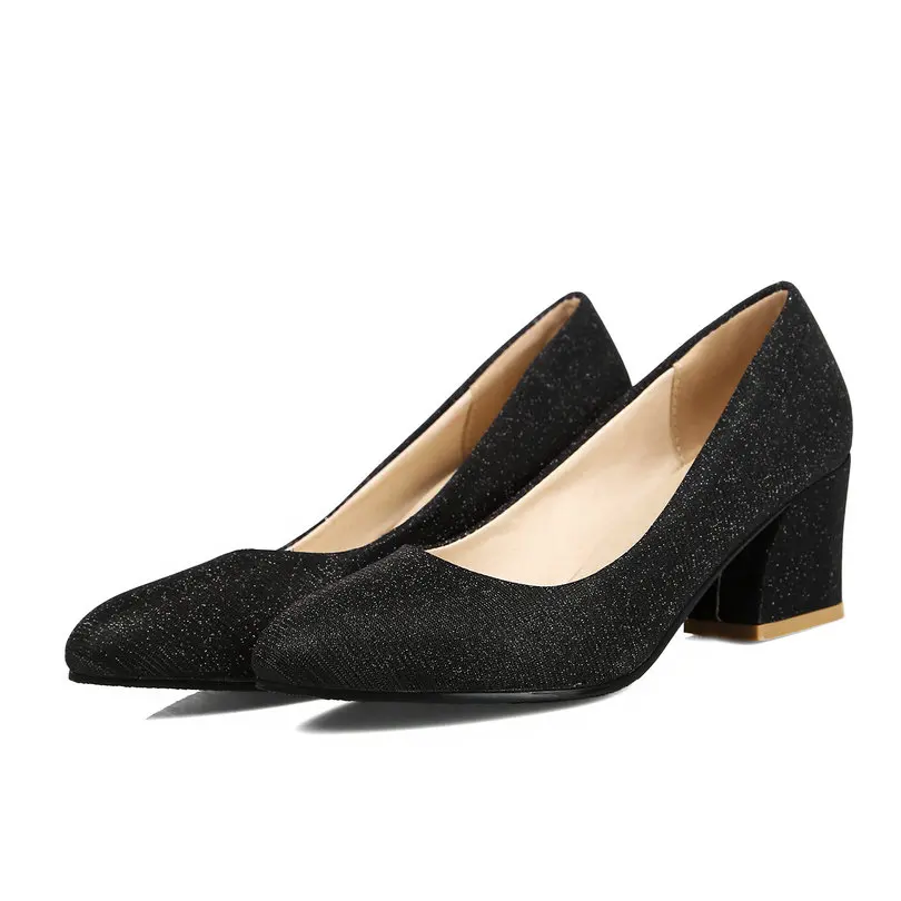 Дамы Летней Обуви Квадратных Высокий Каблук Серебряный Острым Носом