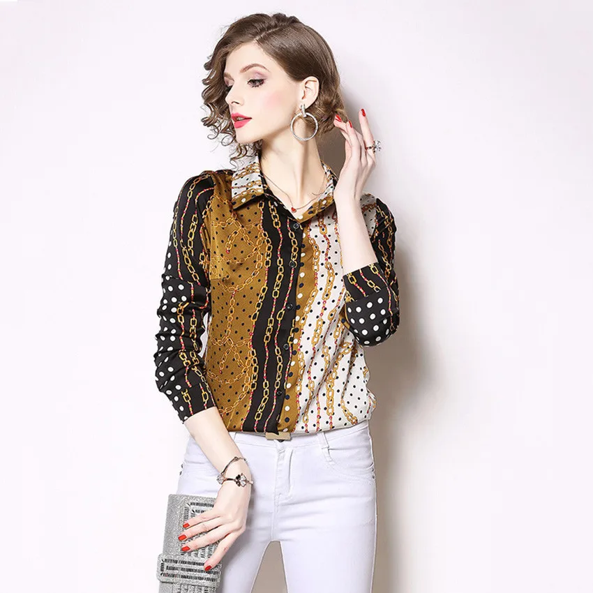 style 4 Весенняя блуза с длинным рукавом, Женские топы и блузки, подиумная рубашка, женские офисные рубашки, Blusas Mujer De Moda - Цвет: style 4