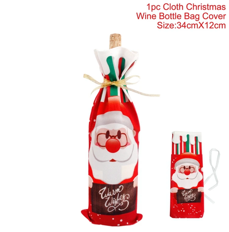 bottle cover 5 Рождественская Крышка для бутылки вина,, Рождественское украшение для дома, Рождественский элемент Noel Navidad, Рождественский Декор, новогодний - Цвет: bottle cover 5