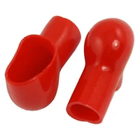 10 x red soft plastic smoking pipe shaped battery terminal caps boots